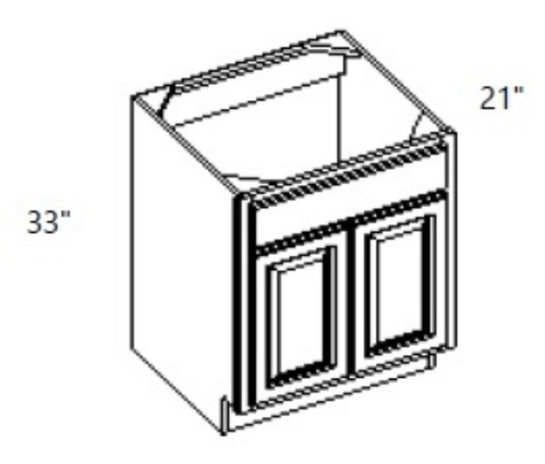 Cabinet Wright Shaker Grey Double Door Vanity Sink Base - CW-SG-VSB33T