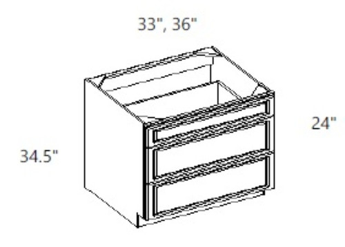 Cabinet Wright Bright White Cooktop Base Cabinet - CW-BW-CTB33