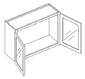 KCD Brooklyn Gray Double Door Wall Stackable Cabinet - BG-WS2715-2