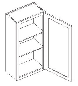 KCD Brooklyn Gray Single Door Wall Cabinet - BG-W2130