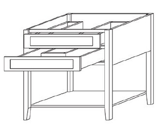 KCD Brooklyn Gray Open Shelf Vanity Sink Base - BG-VSBOS36