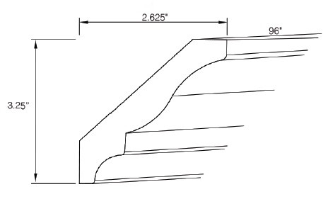 KCD Brooklyn Gray Large Crown Molding - BG-BCM8