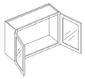 KCD Brooklyn Slate Double Door Wall Stackable Cabinet - BS-WS2415-2