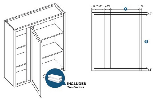 KCD Brooklyn Slate Blind Wall Cabinet - BS-BW2430