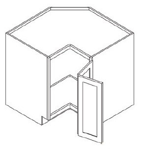 KCD Brooklyn White Easy Reach Base Cabinet - BW-ER33