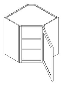 KCD Shaker White Corner Wall Cabinet - SW-CW2742