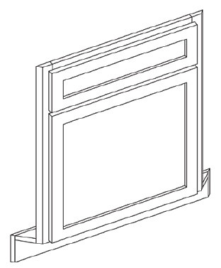 KCD Shaker White Corner Sink Front for 42" Space - SW-CSF42