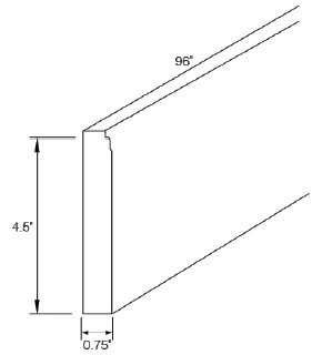 KCD Shaker White Furniture Base Molding - SW-FBM8