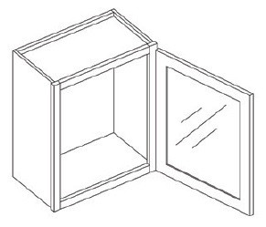 KCD Shaker Sand Single Door Wall Stackable Cabinet - SS-WS1515