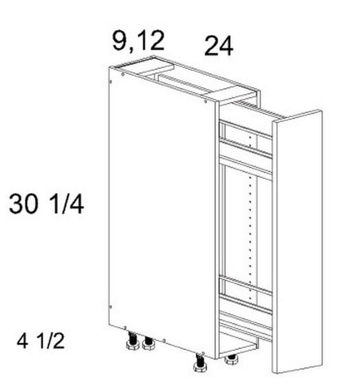 U.S. Cabinet Depot - Torino White Pine - Base Tray Pullouts Cabinets - TWP-BPO12FHR