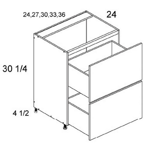 U.S. Cabinet Depot - Torino White Pine - Two Drawer Range Base Cabinets - TWP-RB2DB30