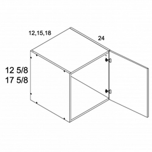 U.S. Cabinet Depot - Torino White Pine - 17 5/8" H by 24" D One Door Wall Cabinets - TWP-W151824