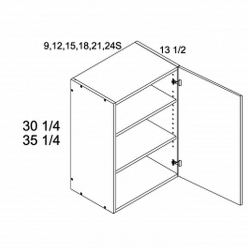 U.S. Cabinet Depot - Torino White Pine - 30 1/4" H One Door Wall Cabinets - TWP-W0930