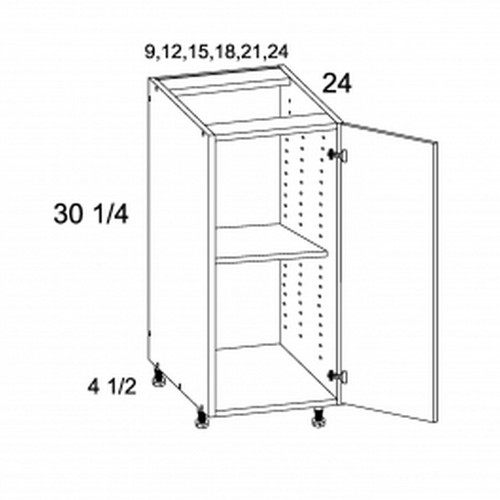 U.S. Cabinet Depot - Torino Grey Wood - Full Height Single Door Bases Cabinets - TGW-B12FH