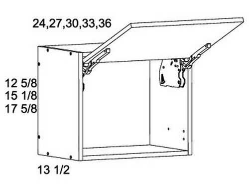 U.S. Cabinet Depot - Torino Grey Wood - 15 1/8" H Flip up Wall Cabinets - TGW-WFD2715
