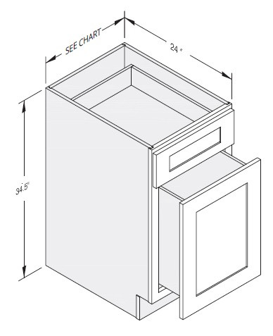 Cab-Tec Shaker White Kitchen Cabinet - SW-BWB21