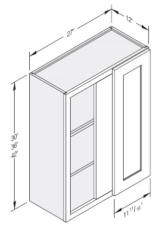 Cab-Tec Shaker Moss Kitchen Cabinet - SM-WBL2736
