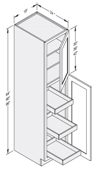 Cab-Tec Shaker Moss Kitchen Cabinet - SM-WP1884