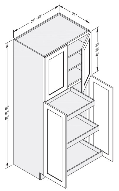 Cab-Tec Shaker Moss Kitchen Cabinet - SM-WP2484