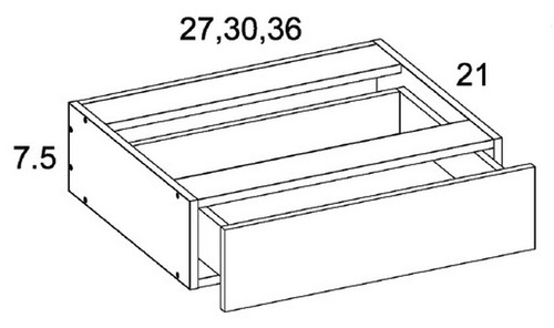 U.S. Cabinet Depot - Torino Grey Wood - Vanity Knee Drawer Cabinets - TGW-VKD27