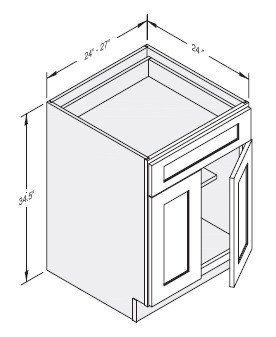 Cab-Tec Slim Shaker Dove Kitchen Cabinet - SSD-B27
