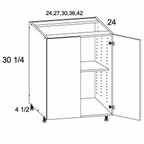 U.S. Cabinet Depot - Torino Dark Wood - Full Height Double Door Bases Cabinets - TDW-B24FH