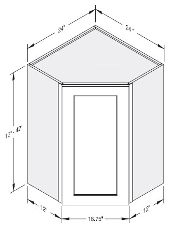 Cab-Tec Slim Shaker Dove Kitchen Cabinet - SSD-WDC2412
