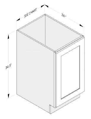 Cab-Tec Slim Shaker Dove Kitchen Cabinet - SSD-B18FH