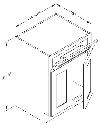 Cab-Tec Slim Shaker Oak Bath Cabinet - SSO-V2421