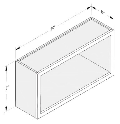 Cab-Tec Slim Shaker Oak Kitchen Cabinet - SSO-WOC3018