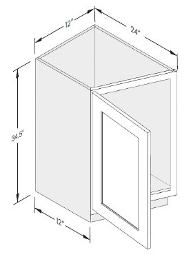 Cab-Tec Slim Shaker Oak Kitchen Cabinet - SSO-BTR12