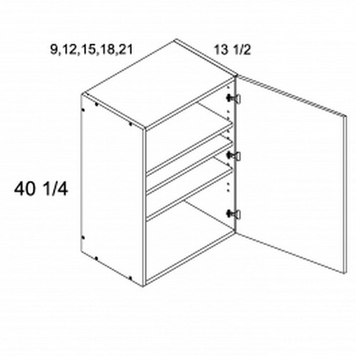 U.S. Cabinet Depot - Torino Dark Wood - 40 1/4" H One Door Wall Cabinets - TDW-W1540