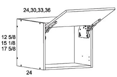 U.S. Cabinet Depot - Torino Dark Wood - 12 5/8" H by 24" D Flip up Wall Cabinets - TDW-WFD241224