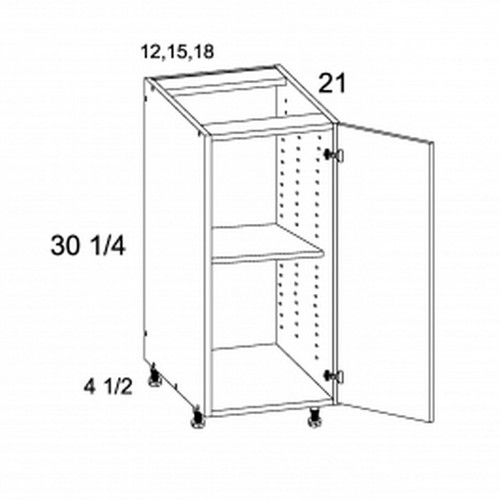 U.S. Cabinet Depot - Torino Dark Wood - Full Height Single Door Vanity Base Cabinets - TDW-VB12FH