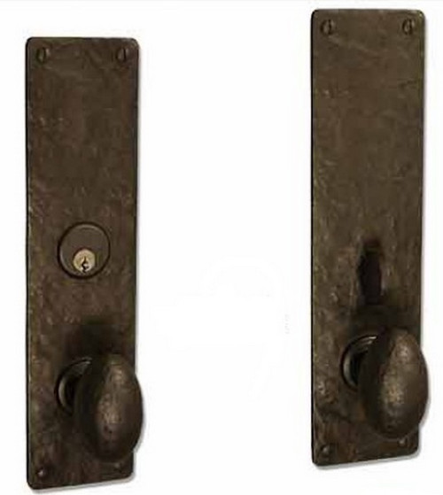 Coastal Bronze - Platinum Finish - Euro Plate 11" Mortise Lever Knob - 320-00-DBL-P