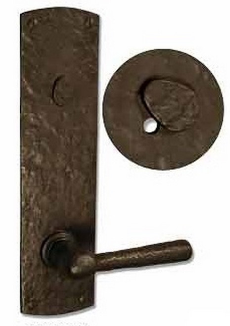 Coastal Bronze - Midnight Finish - Square Plate 11" Privacy Lever Knob - 120-00-PRI-M