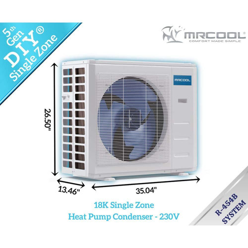 MRCOOL DIY 5th Gen 18K BTU 22.5 SEER2 1.5-Ton Mini-Split Heat Pump Complete System-25 ft. Pre-Charged Line Set-230-Volt-R454B