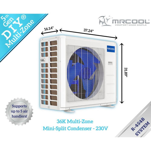 MRCOOL DIY 5th Gen 36,000 BTU 3 Ton 4 Zone 23 SEER2 Ductless Mini Split AC and Heat Pump-6K,9K,9K,12K and 25,25,50,50 ft. Lines