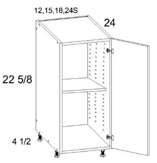 U.S. Cabinet Depot - Verona Pure Blanc - One Door Desk Base Cabinets - VPB-DDO15