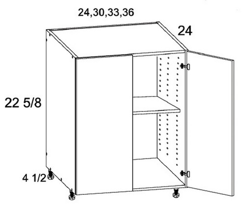 U.S. Cabinet Depot - Verona Pure Blanc - Two Door Desk Base Cabinets - VPB-DDO24