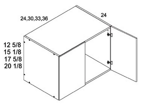 U.S. Cabinet Depot - Verona Pure Blanc - 12 5/8" H by 24" D Two Door Wall Cabinets - VPB-W361224