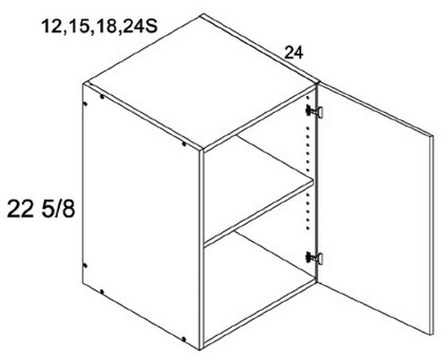 U.S. Cabinet Depot - Verona Pure Blanc - 22 5/8" H by 24" D One Door Wall Cabinets - VPB-W152324