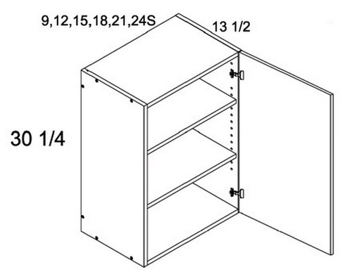 U.S. Cabinet Depot - Verona Pure Blanc - 30 1/4" H One Door Wall Cabinets - VPB-W1230