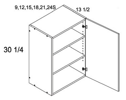 U.S. Cabinet Depot - Verona Pure Blanc - 30 1/4" H One Door Wall Cabinets - VPB-W1530