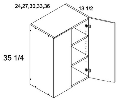U.S. Cabinet Depot - Verona Pure Blanc - 35 1/4" H Two Door Wall Cabinets - VPB-W2435