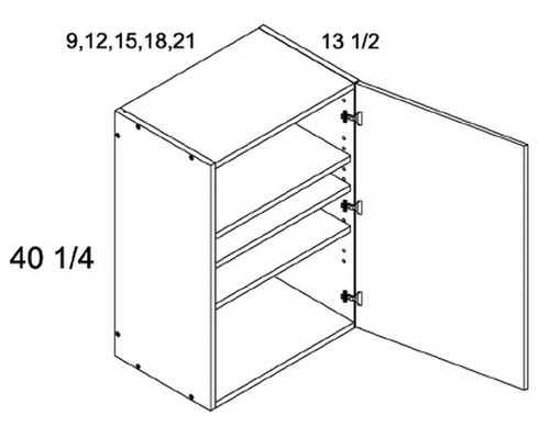 U.S. Cabinet Depot - Verona Pure Blanc - 40 1/4" H One Door Wall Cabinets - VPB-W0940