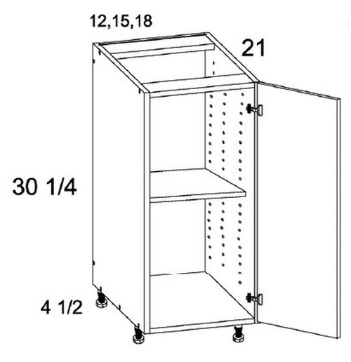 U.S. Cabinet Depot - Verona Pure Blanc - Full Height Single Door Vanity Base Cabinets - VPB-VB18FH