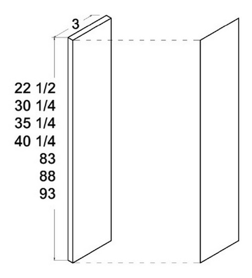 U.S. Cabinet Depot - Verona Pure Blanc - 3" Filler Overlays - VPB-OF384