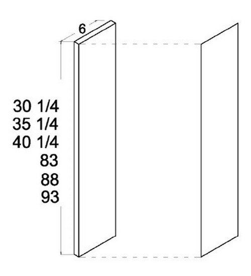 U.S. Cabinet Depot - Verona Pure Blanc - 6" Filler Overlays - VPB-OF635