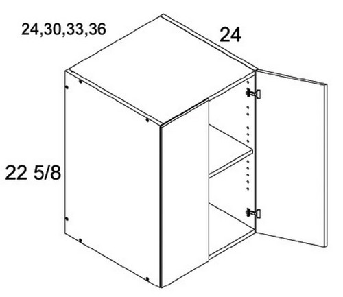 U.S. Cabinet Depot - Verona Storm Grey - 22 5/8" H by 24" D Two Door Wall Cabinets - VSG-W332324